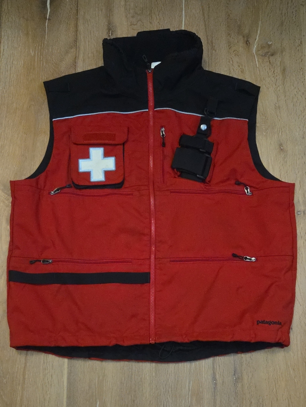 PATAGONIA Ski Patrol Vest Snow Rescue Uniform Red Black Men's XL